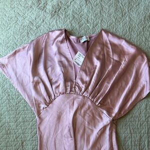 Dress Forum Satin Maxi Dress in Dusty Pink